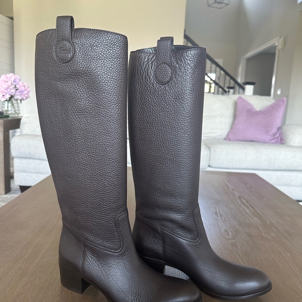 New Authentic Gucci Vault Collection Women Brown Leather Boots US 10.5